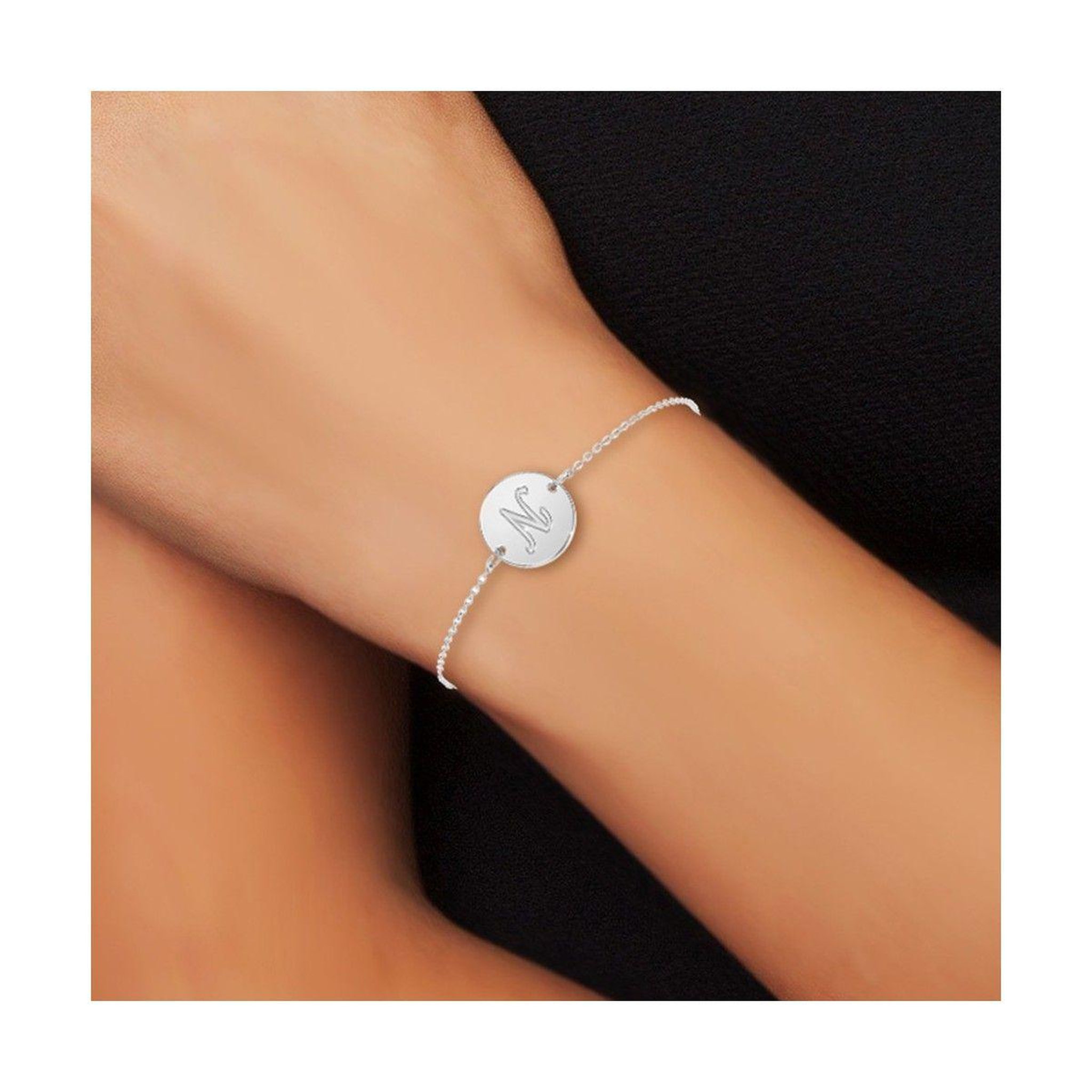 Voir la diapositive 2 : SC CRYSTAL Bracelet lettre N en acier inoxydable par SC Crystal