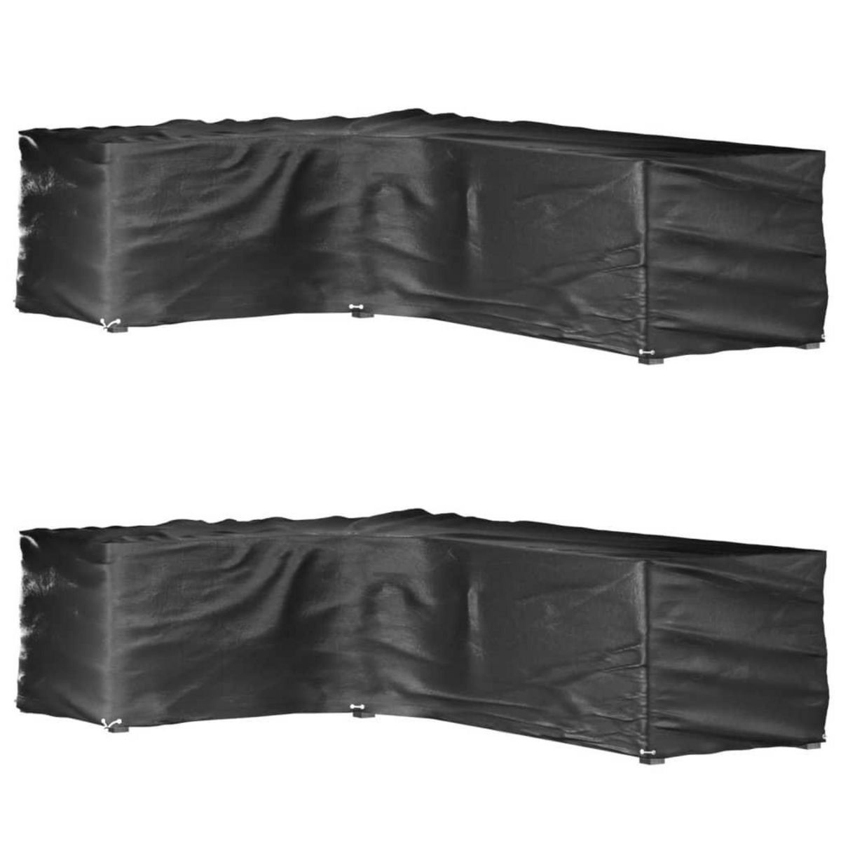 VIDAXL Housses de salon de jardin en forme de L 2 pcs 16 œillets