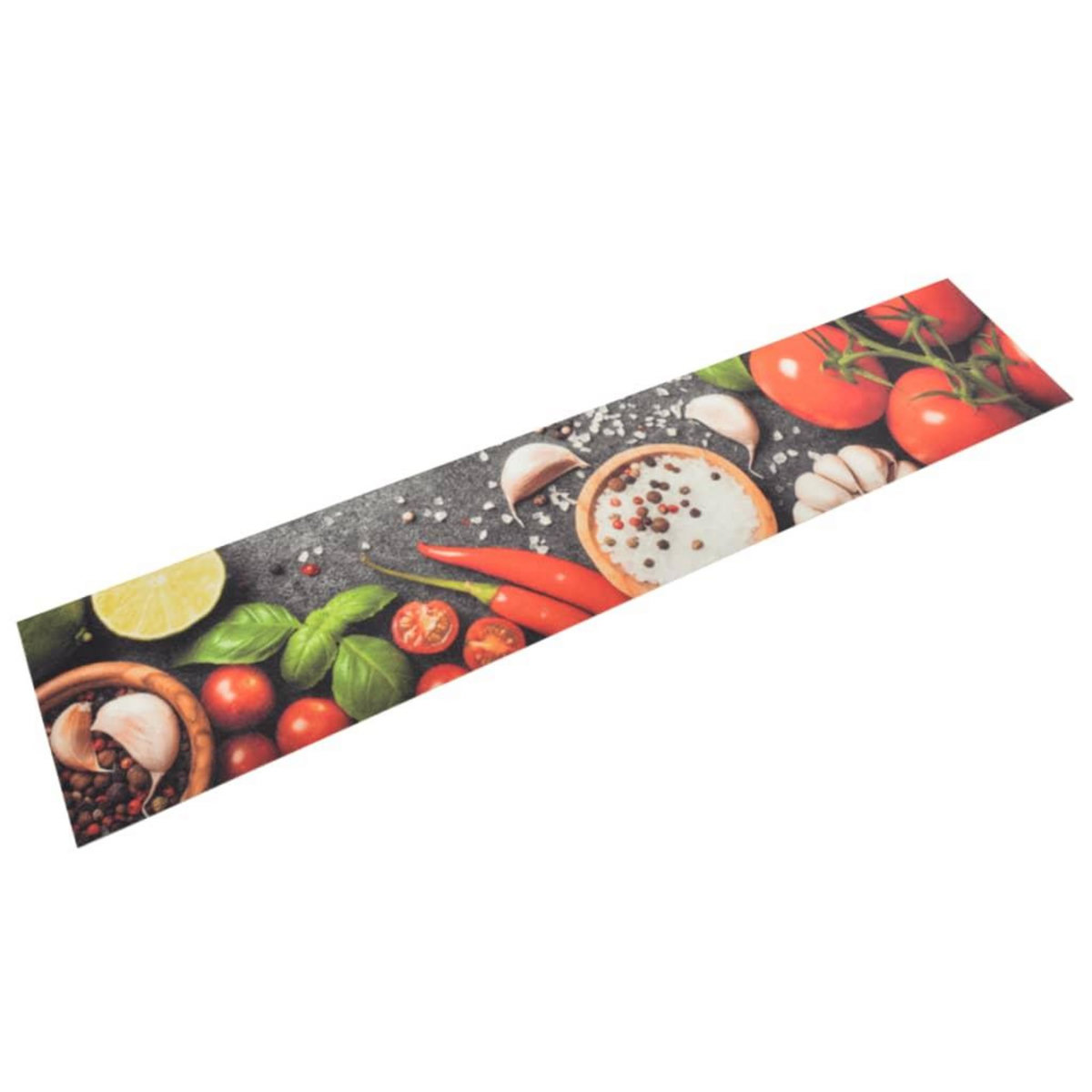 VIDAXL Tapis de cuisine lavable impression legumes 60x300 cm velours