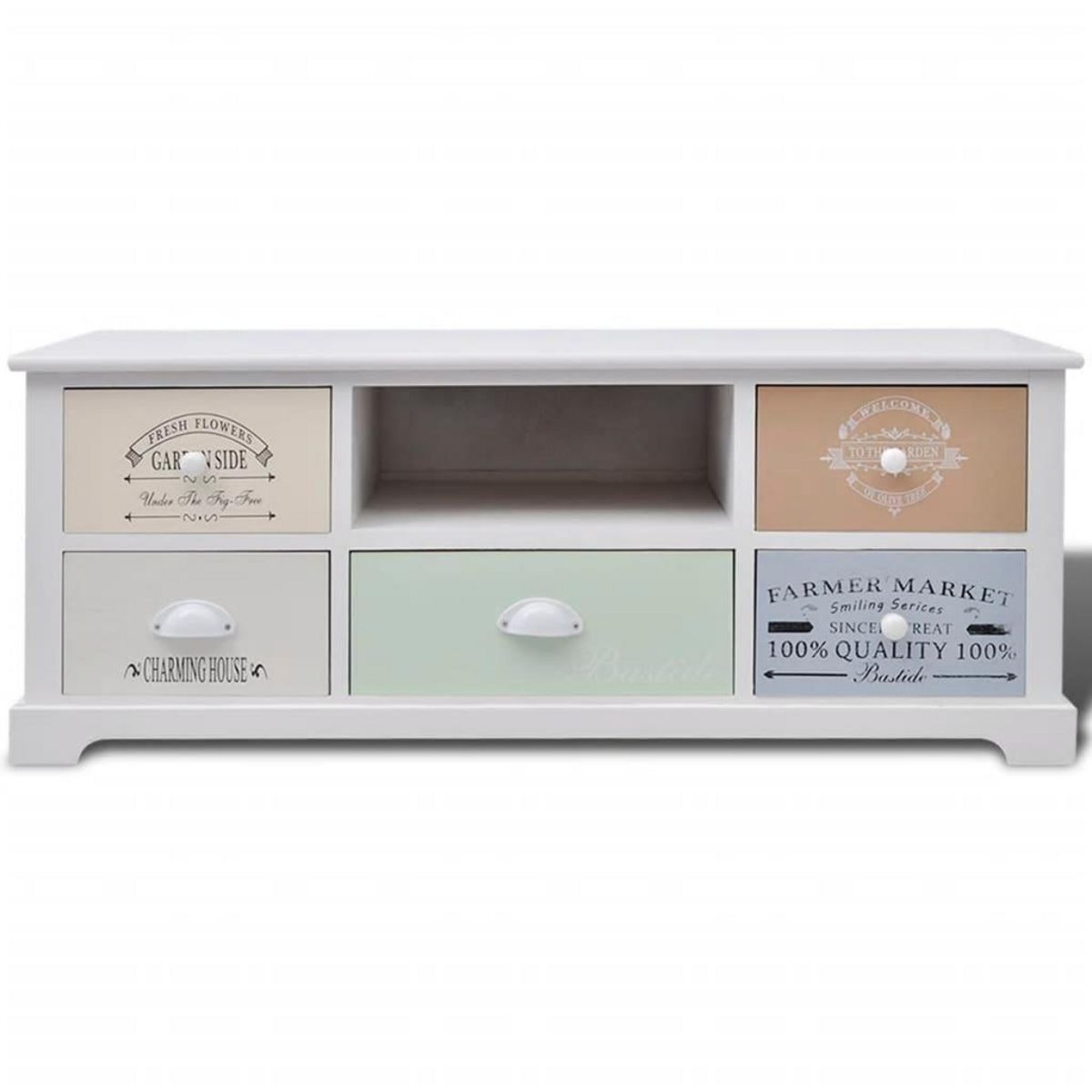 VIDAXL Meuble TV en style français Bois