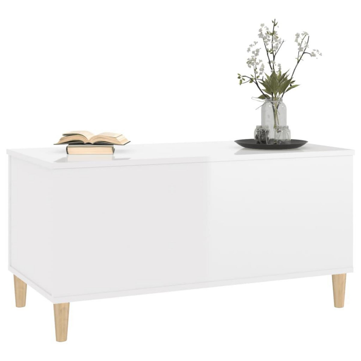 VIDAXL Table basse Blanc brillant 90x44,5x45 cm Bois d'ingenierie