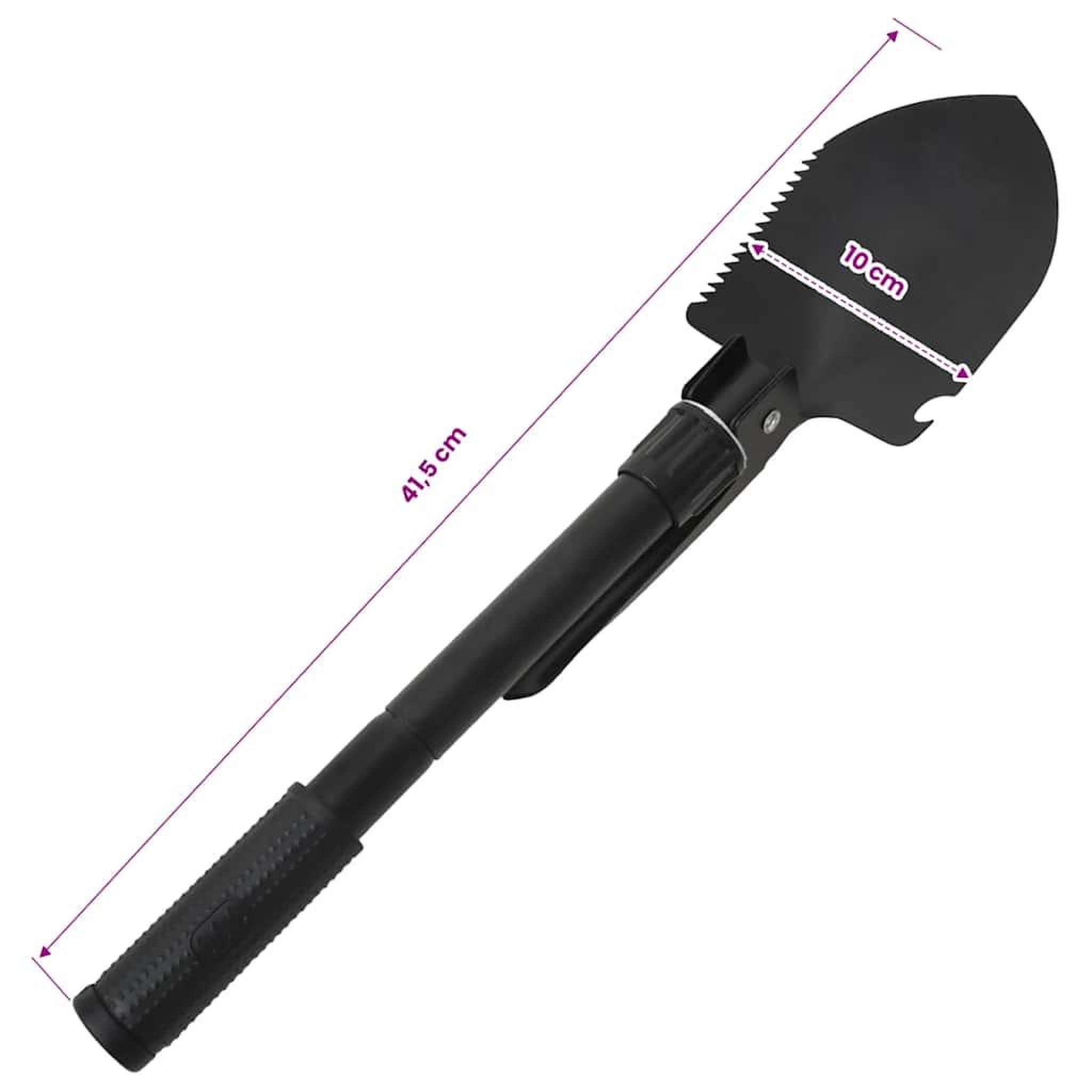 Voir la diapositive 3 : VIDAXL Pelle pliable Acier au carbone Noir