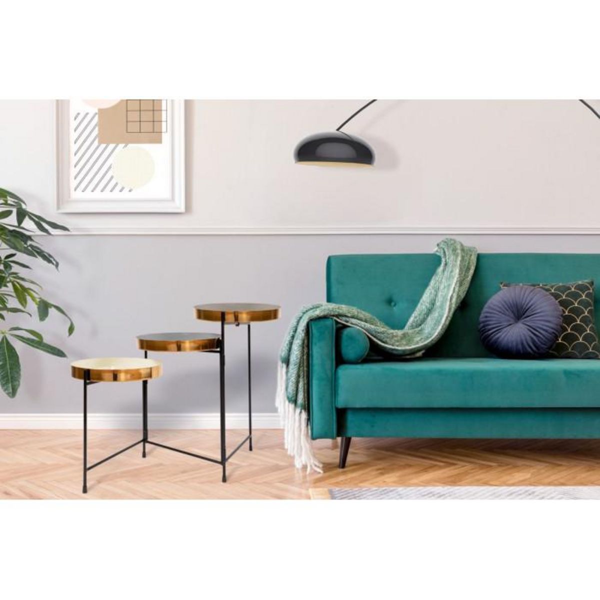 Paris Prix Lot de 3 Tables d'Appoint  Morrison  96cm Crème