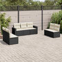 Voir la diapositive 1 : VIDAXL Salon de jardin 7 pcs avec coussins noir resine tressee