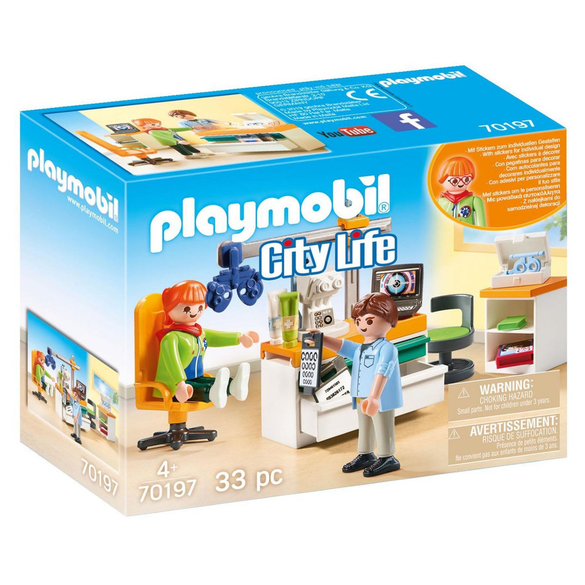 PLAYMOBIL 70197 - City Life - Cabinet d'ophtalmologie