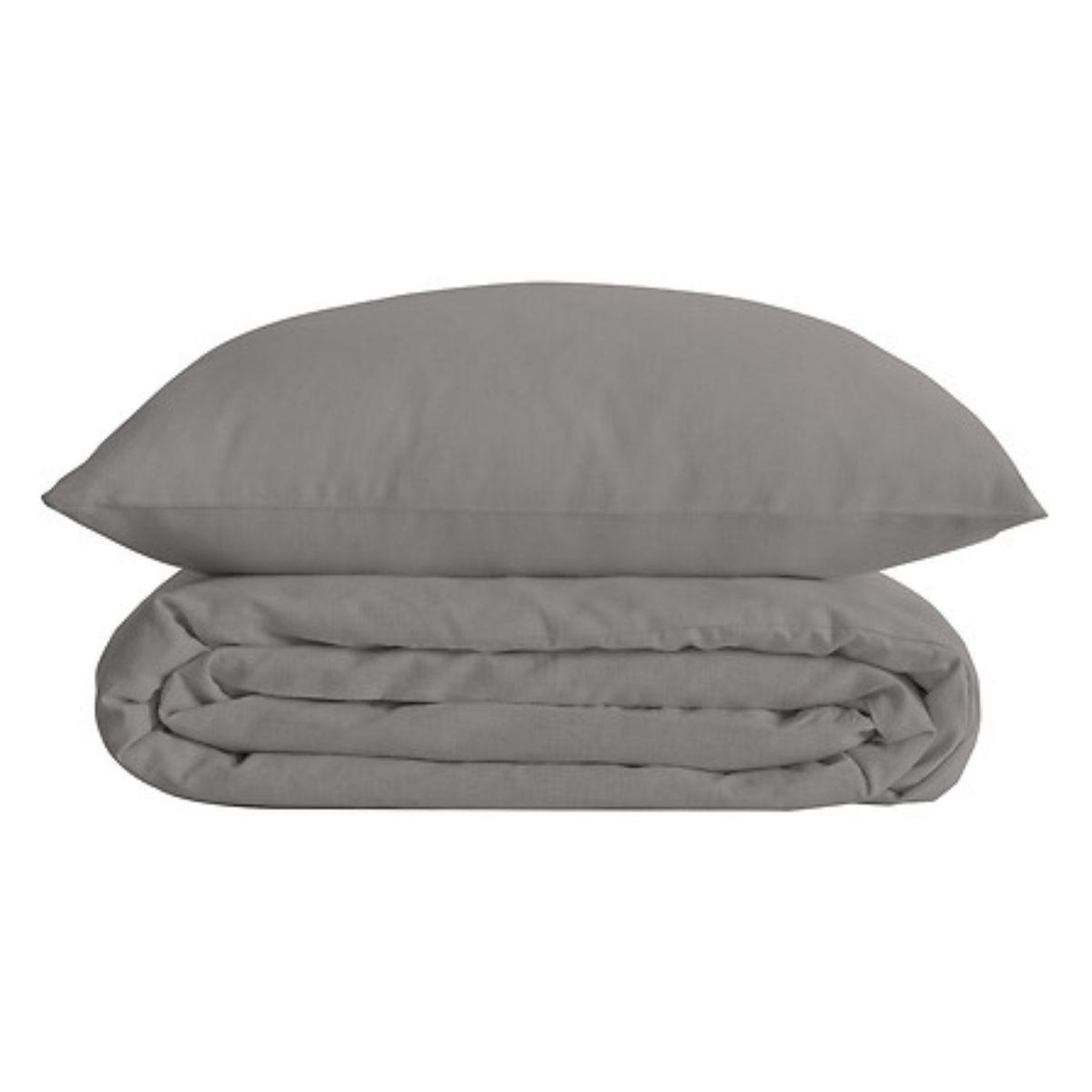 Voir la diapositive 2 : ATMOSPHERA Parure de lit 3 pièces  percale  240x220cm gris