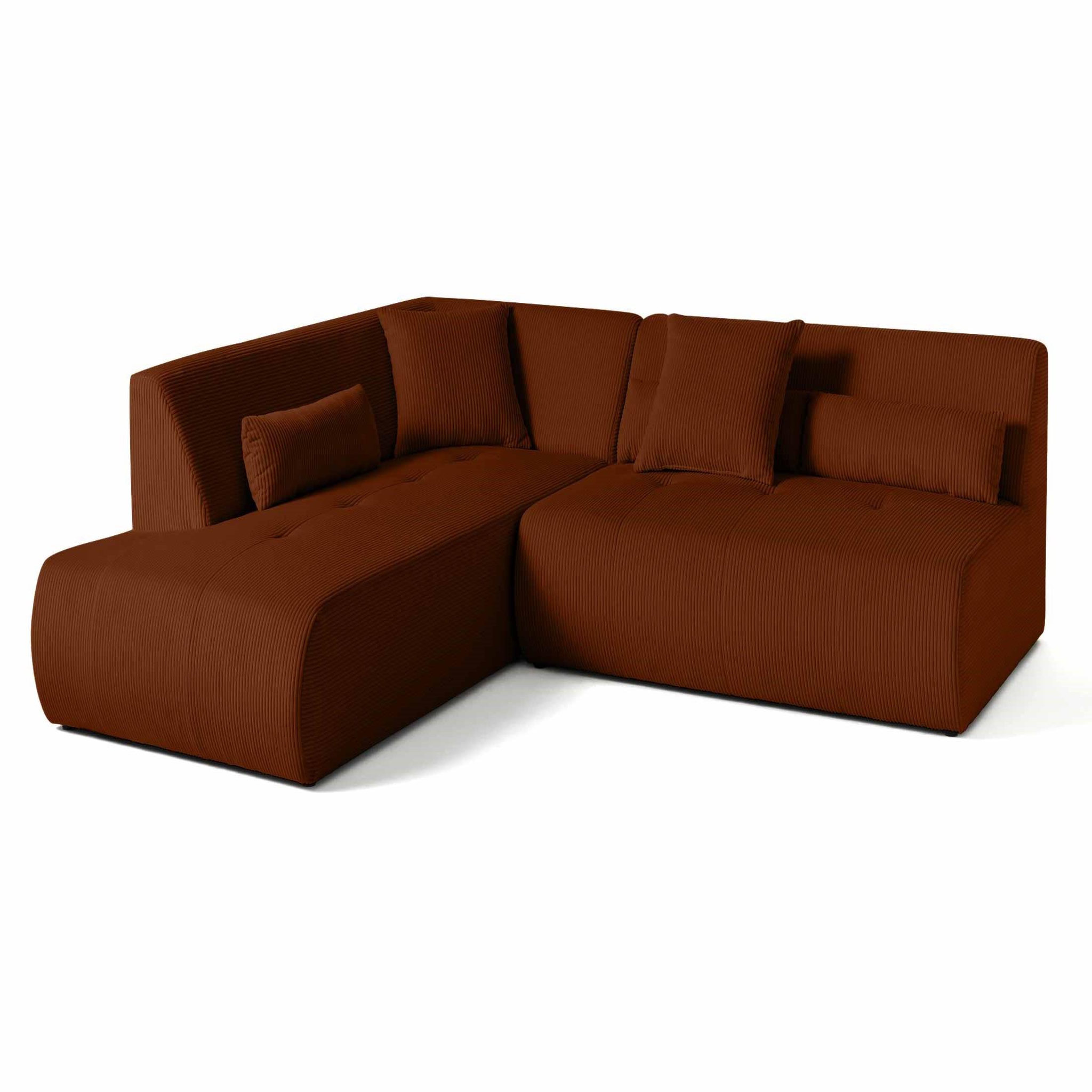 Voir la diapositive 2 : LISA DESIGN Onyx - canapé modulable d'angle gauche - 5 places - en velours côtelé