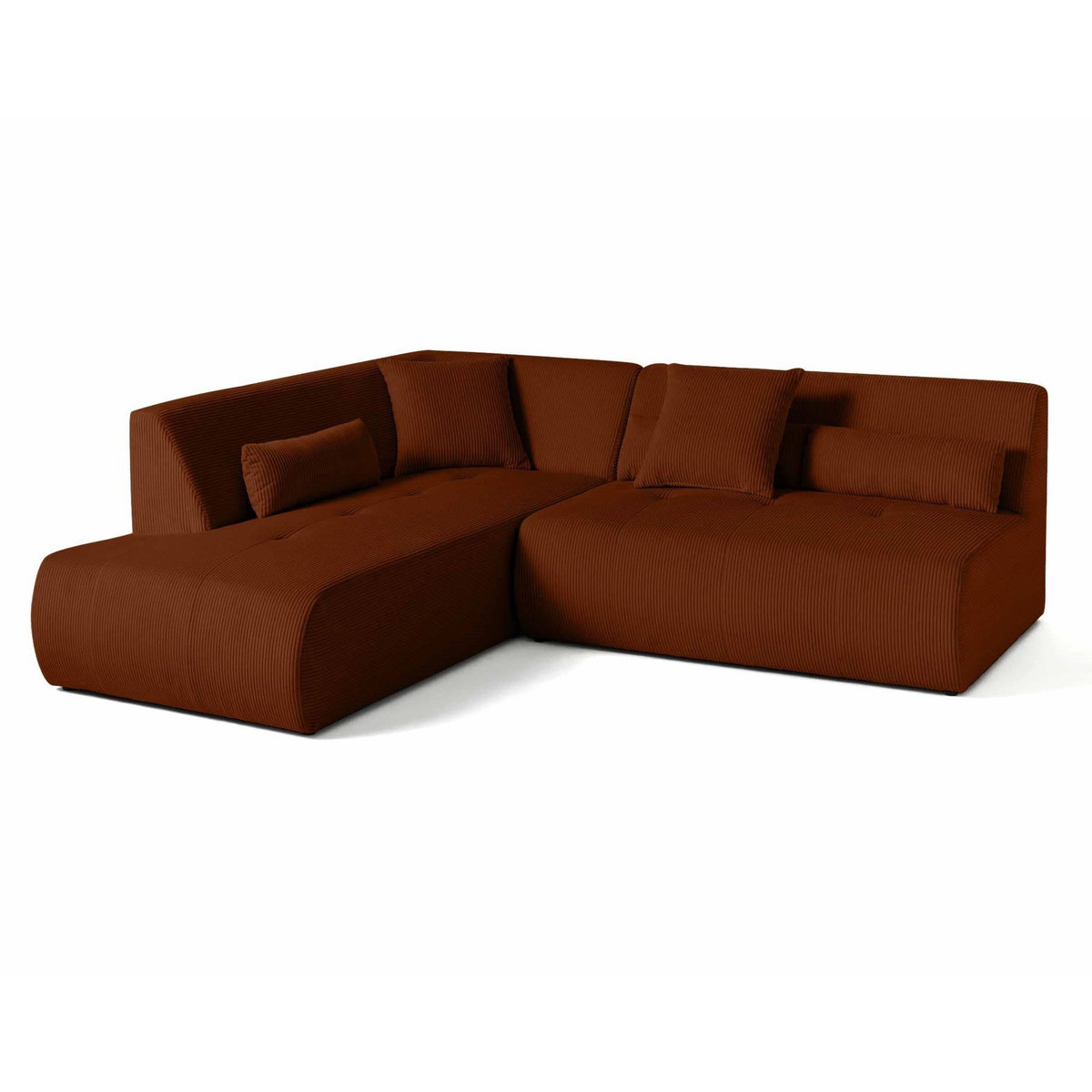 LISA DESIGN Onyx - canapé modulable d'angle gauche - 5 places - en velours côtelé