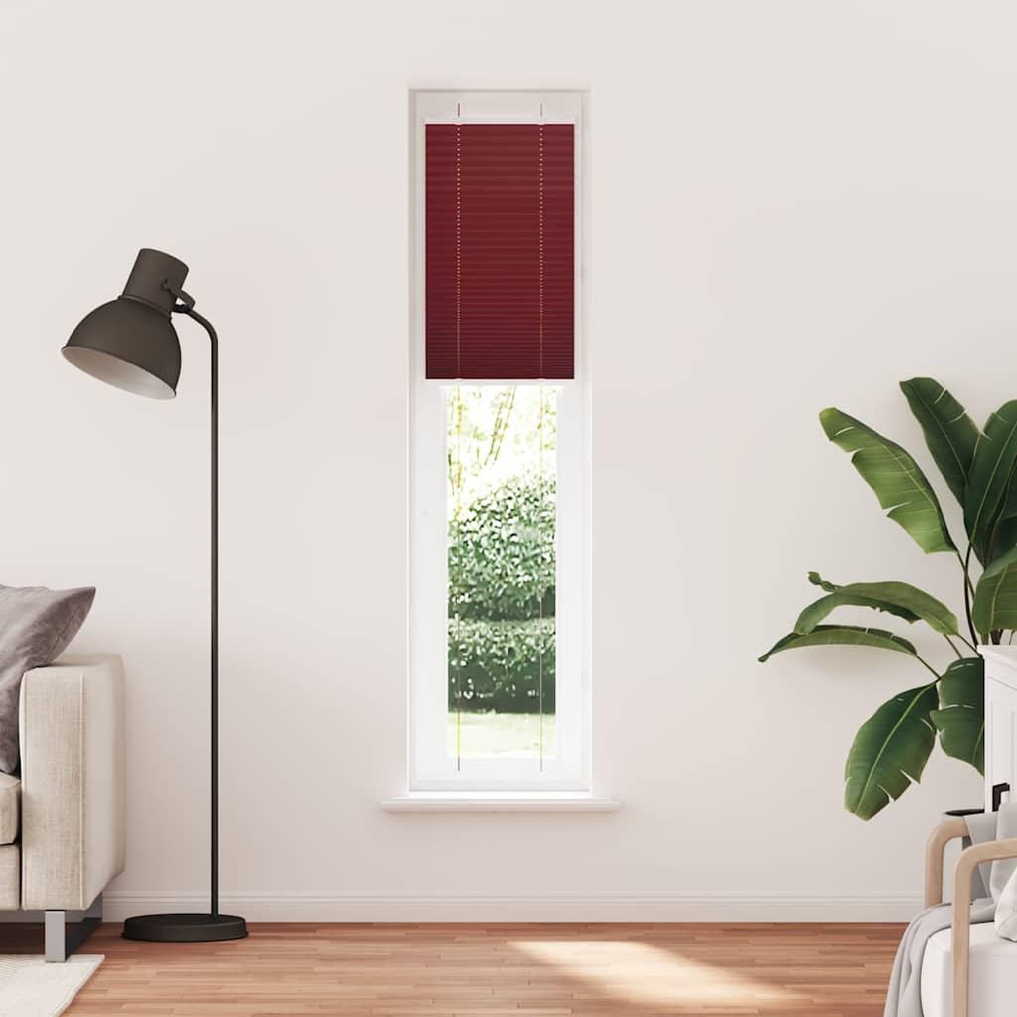 Voir la diapositive 2 : VIDAXL Store plisse rouge bordeaux 50x200 cm largeur du tissu 49,4 cm