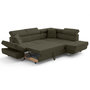 Voir la diapositive 3 : BEST MOBILIER Lisbona - canapé d'angle droit 5 places convertible avec têtières en velours côtelé