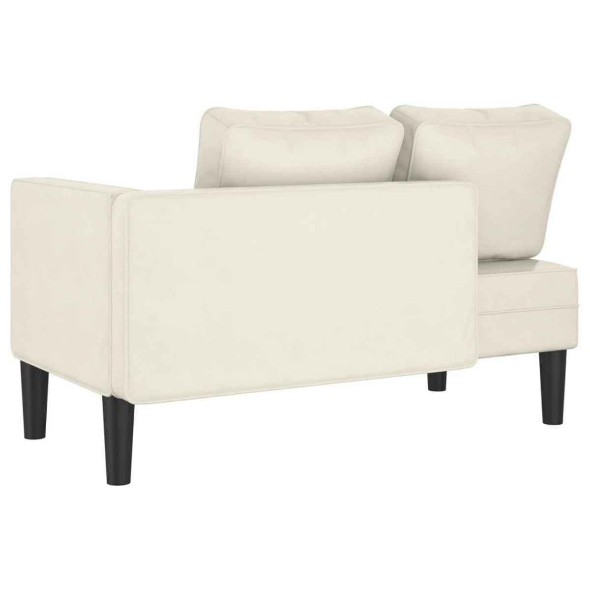 VIDAXL Chaise longue avec coussins creme velours