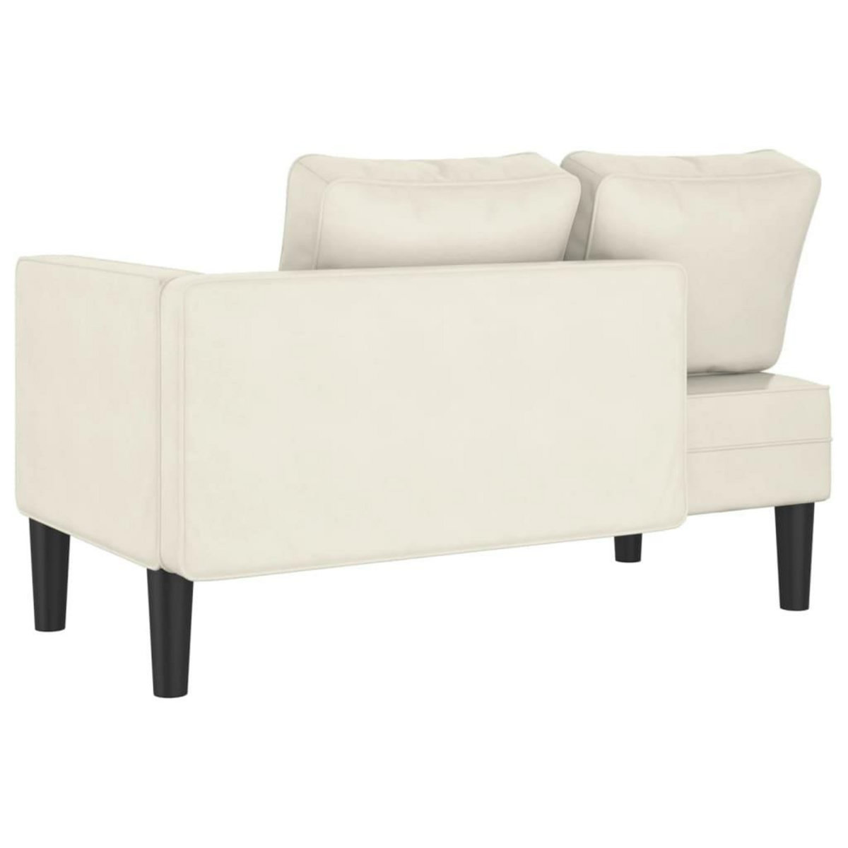 VIDAXL Chaise longue avec coussins creme velours