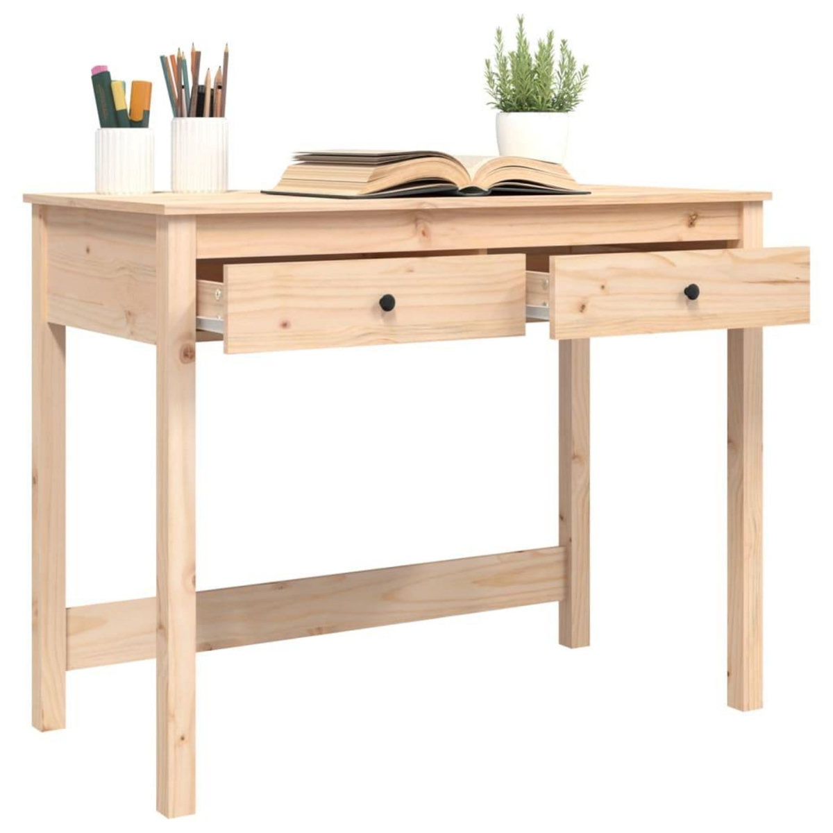 VIDAXL Bureau avec tiroirs 100x50x78 cm Bois massif de pin