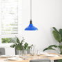 Voir la diapositive 3 : VIDAXL Lampe suspendue reglable hauteur E27 bleu fonce Ø 31 cm metal