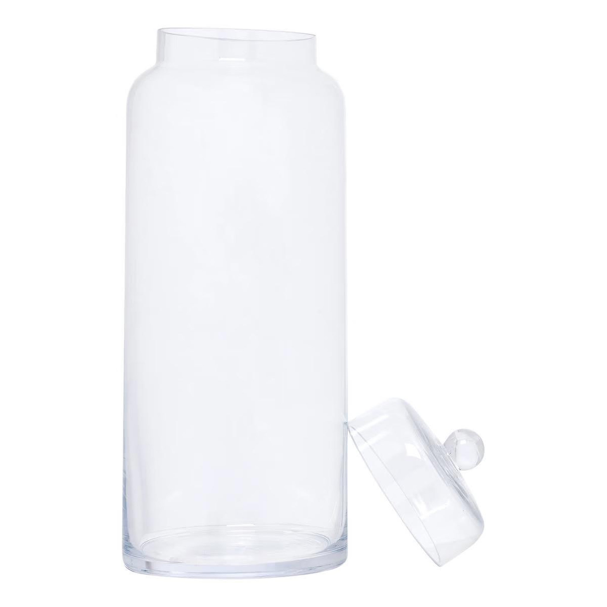 Voir la diapositive 2 : FIVE Bonbonnière en verre  ambroisia  35cm transparent