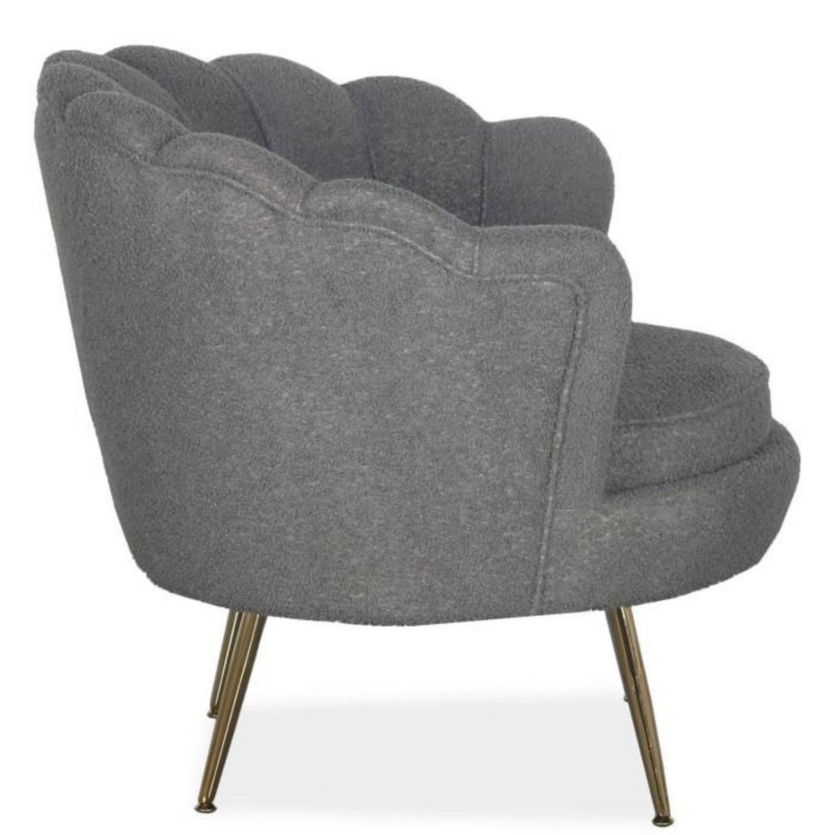 Paris Prix Fauteuil Design Bouclette  André  80cm Gris