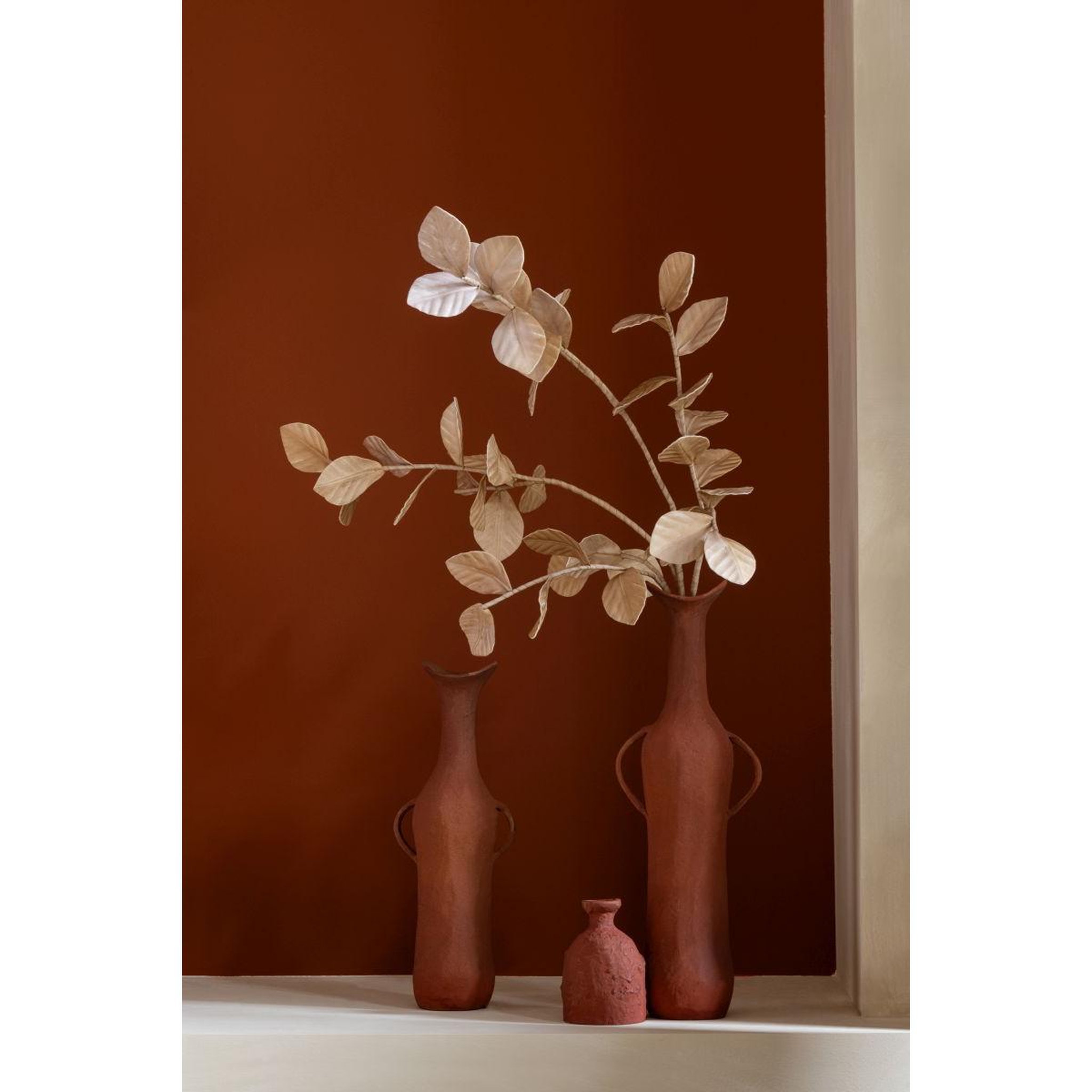 Voir la diapositive 3 : J-LINE Vase déco soliflore  automn  14cm terracotta