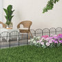 Voir la diapositive 2 : OUTSUNNY Lot de 8 clôtures de jardin décoratives avec ornements métal noir