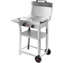 Voir la diapositive 5 : KRAMPOUZ Plancha électrique KOMBI DOUBLE inox sur chariot, 60x40 cm avec capot