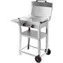 Voir la diapositive 5 : KRAMPOUZ Plancha électrique KOMBI DOUBLE inox sur chariot, 60x40 cm avec capot