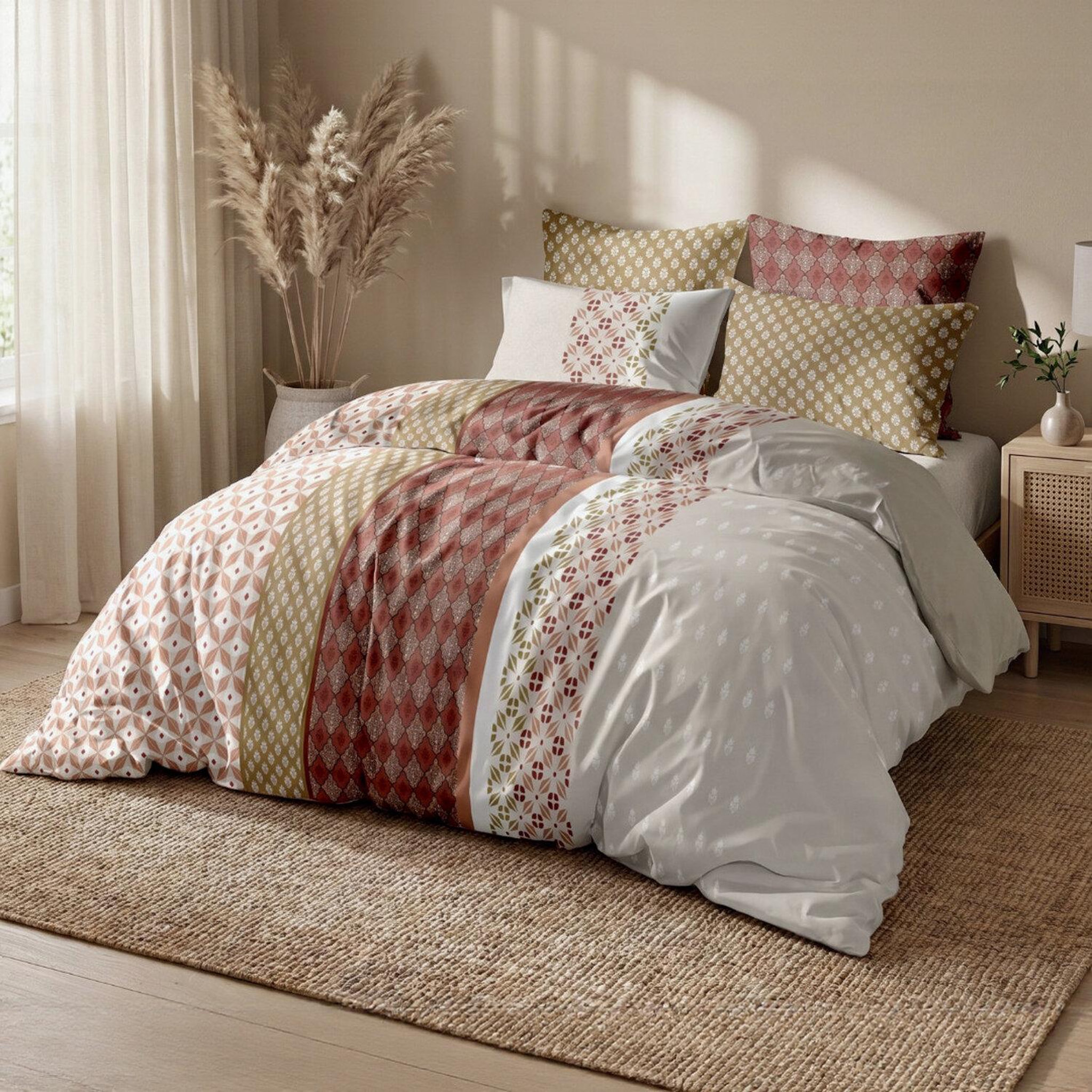 Voir la diapositive 3 : ATELIER DU COTON Parure housse de couette en coton 57 fils riadi
