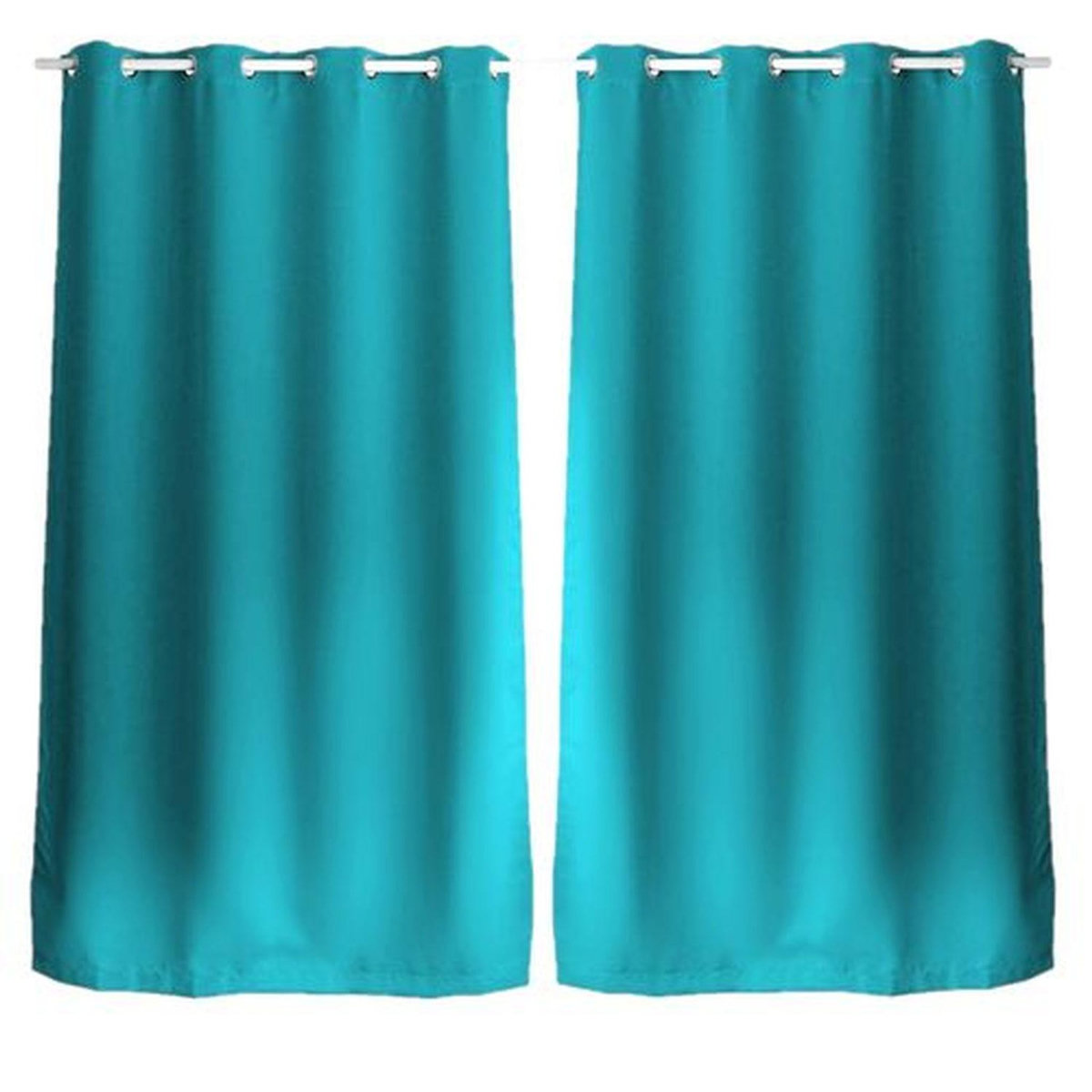 TOILINUX Lot de 2 Rideaux uni avec œillets