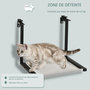 Voir la diapositive 6 : PAWHUT Arbre à chat mural design - étagère murale pour chat - hamac radiateur chat - armature avec fixation réglable - acier noir PVC polyester crème