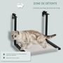 Voir la diapositive 6 : PAWHUT Arbre à chat mural design - étagère murale pour chat - hamac radiateur chat - armature avec fixation réglable - acier noir PVC polyester crème