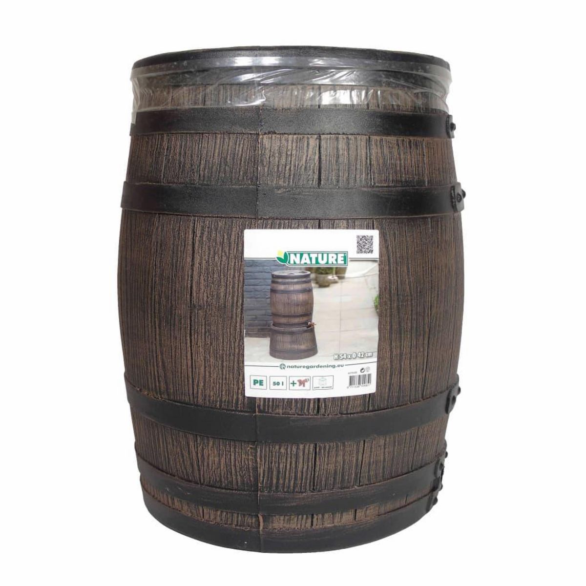 NATURE Nature Recuperateur d'eau avec aspect de bois 50 L 38x49,5 cm Marron