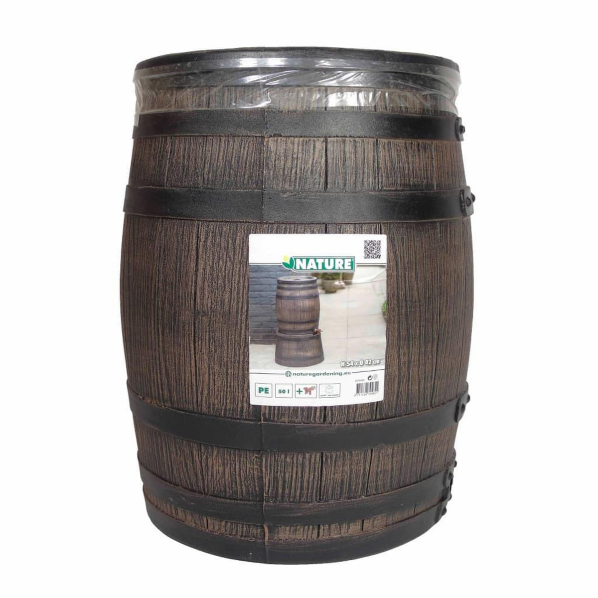 NATURE Nature Recuperateur d'eau avec aspect de bois 50 L 38x49,5 cm Marron