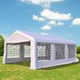 Voir la diapositive 2 : HOMCOM Tente de réception tonnelle de jardin 4 parois amovibles portes zippées idéal pour fête mariage soirée 6 x 4 x 2,8 m acier toile polyéthylène 180 g/m² blanc