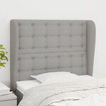 VIDAXL Tete de lit avec oreilles Gris clair 83x23x118/128 cm Tissu
