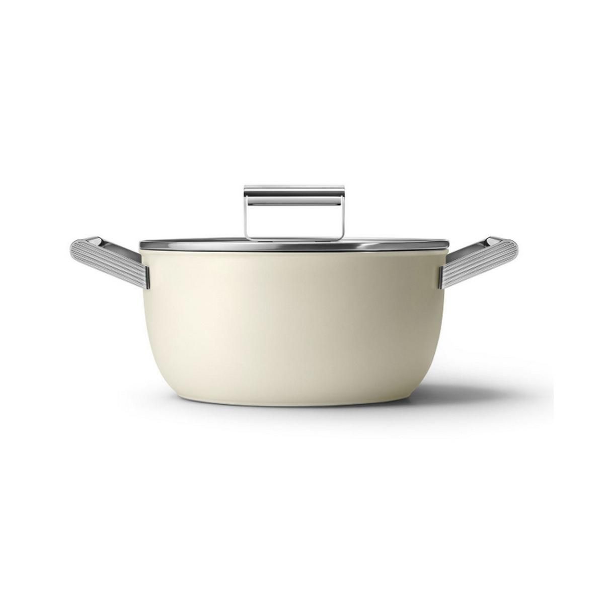 SMEG Faitout crème mat 24cm + couvercle - CSF2412CRM