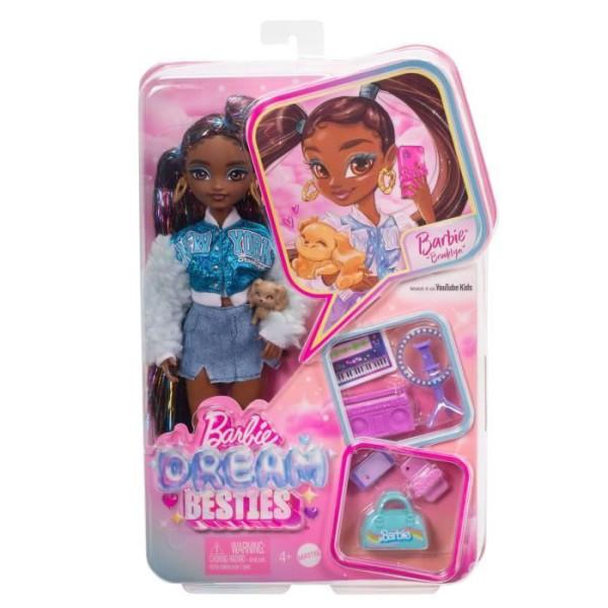 Voir la diapositive 2 : BARBIE BARBIE équipe de Reve << Brooklyn >>-Poupée et 8 accessoires - Barbie - HYC22