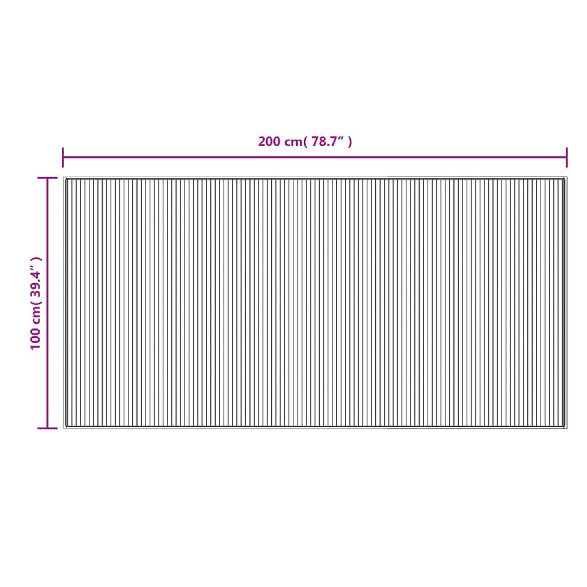 Voir la diapositive 6 : VIDAXL Tapis rectangulaire gris 100x200 cm bambou