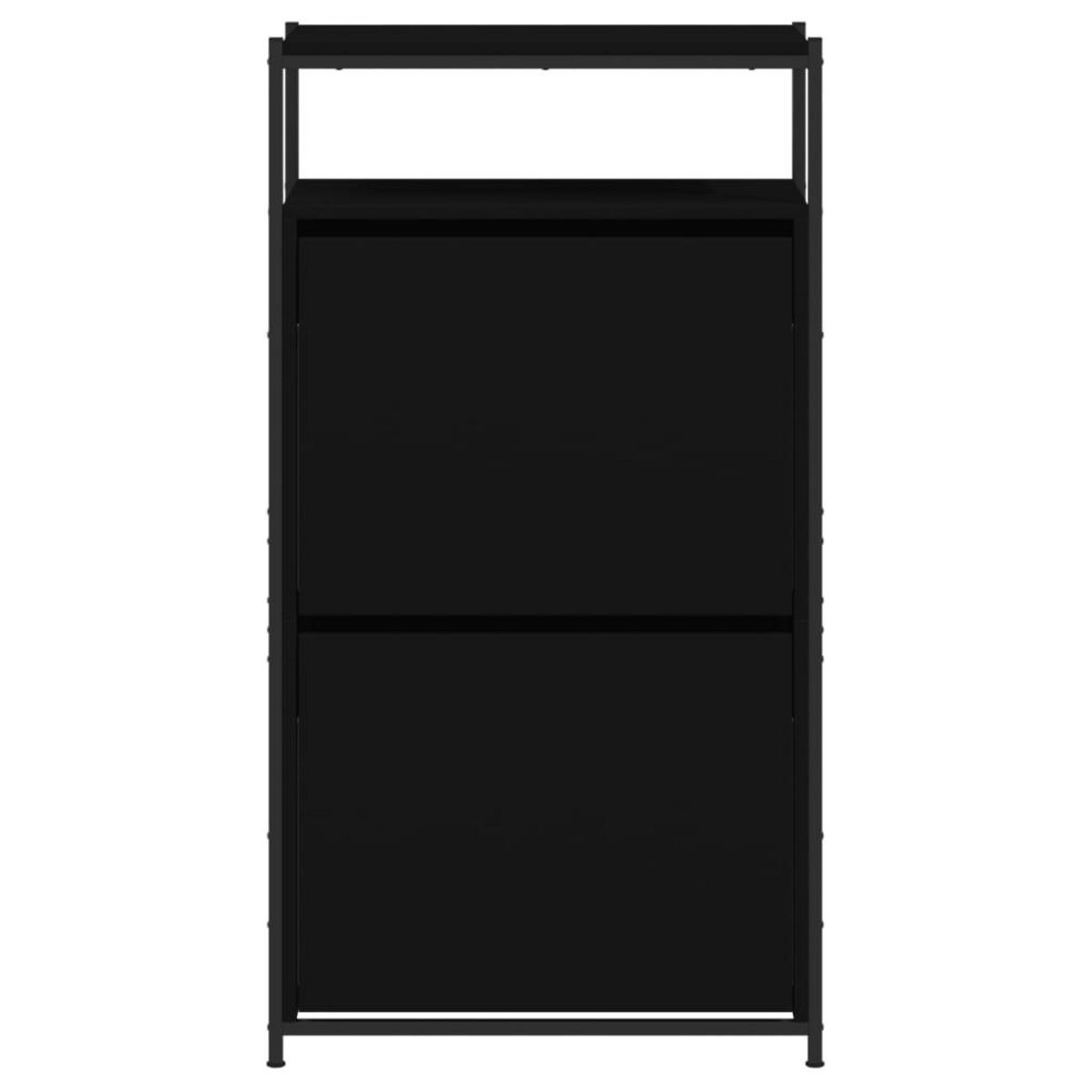 VIDAXL Armoire a chaussures noir 60x34x112 cm bois d'ingenierie