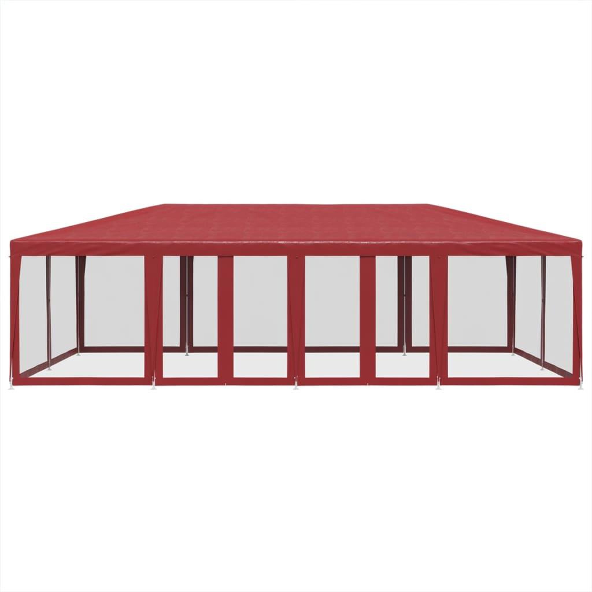 Voir la diapositive 3 : VIDAXL Tente de fete avec 12parois laterales en maille rouge 8x4m PEHD