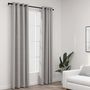 Voir la diapositive 1 : VIDAXL Rideaux occultants Aspect lin avec œillets 2 pcs Gris 140x225cm