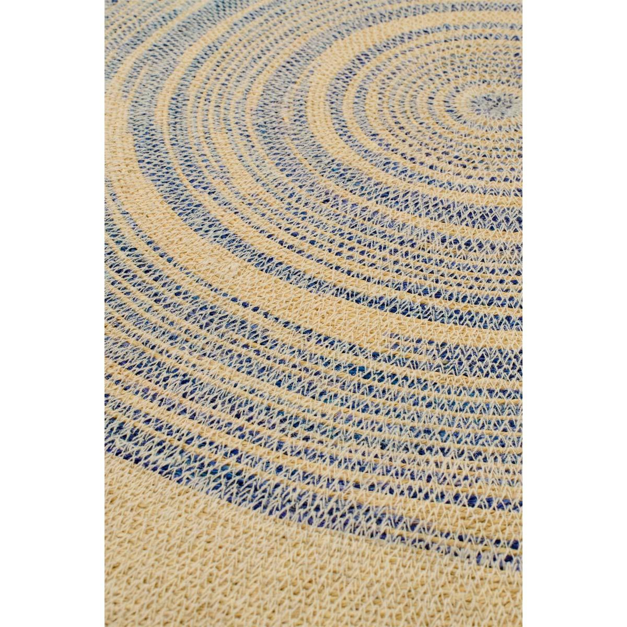 Voir la diapositive 3 : J-LINE Déco murale plateau en jonc  galene  100cm naturel & bleu