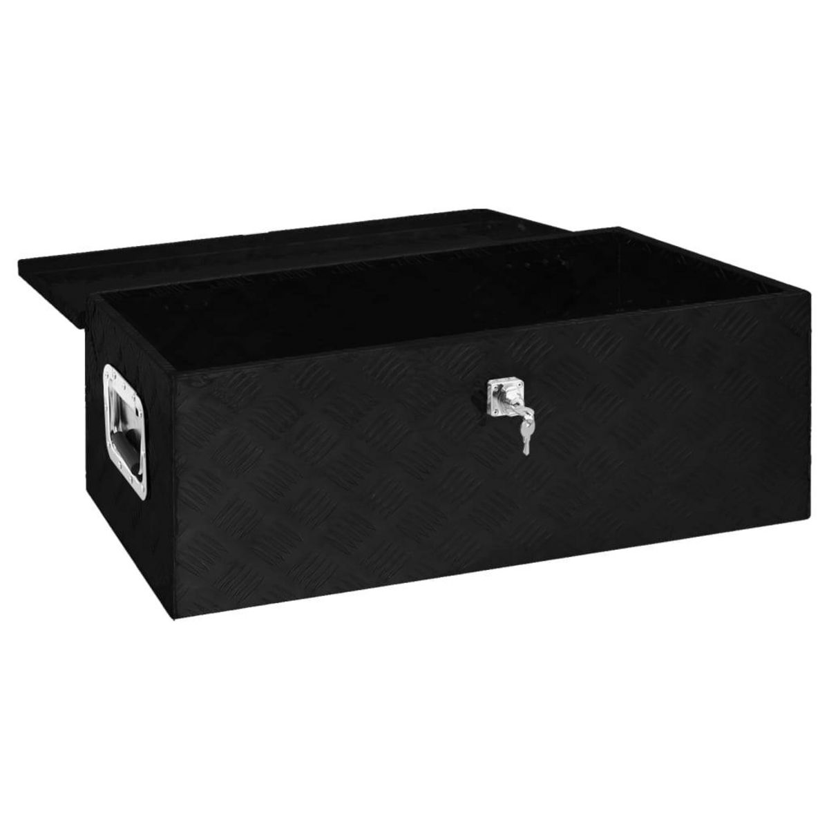 VIDAXL Boîte de rangement Noir 90x47x33,5 cm Aluminium