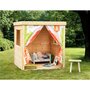Soulet Cabane de jardin enfant - Bois avec rideaux en tissu - H1,32 m - PRINCESSE