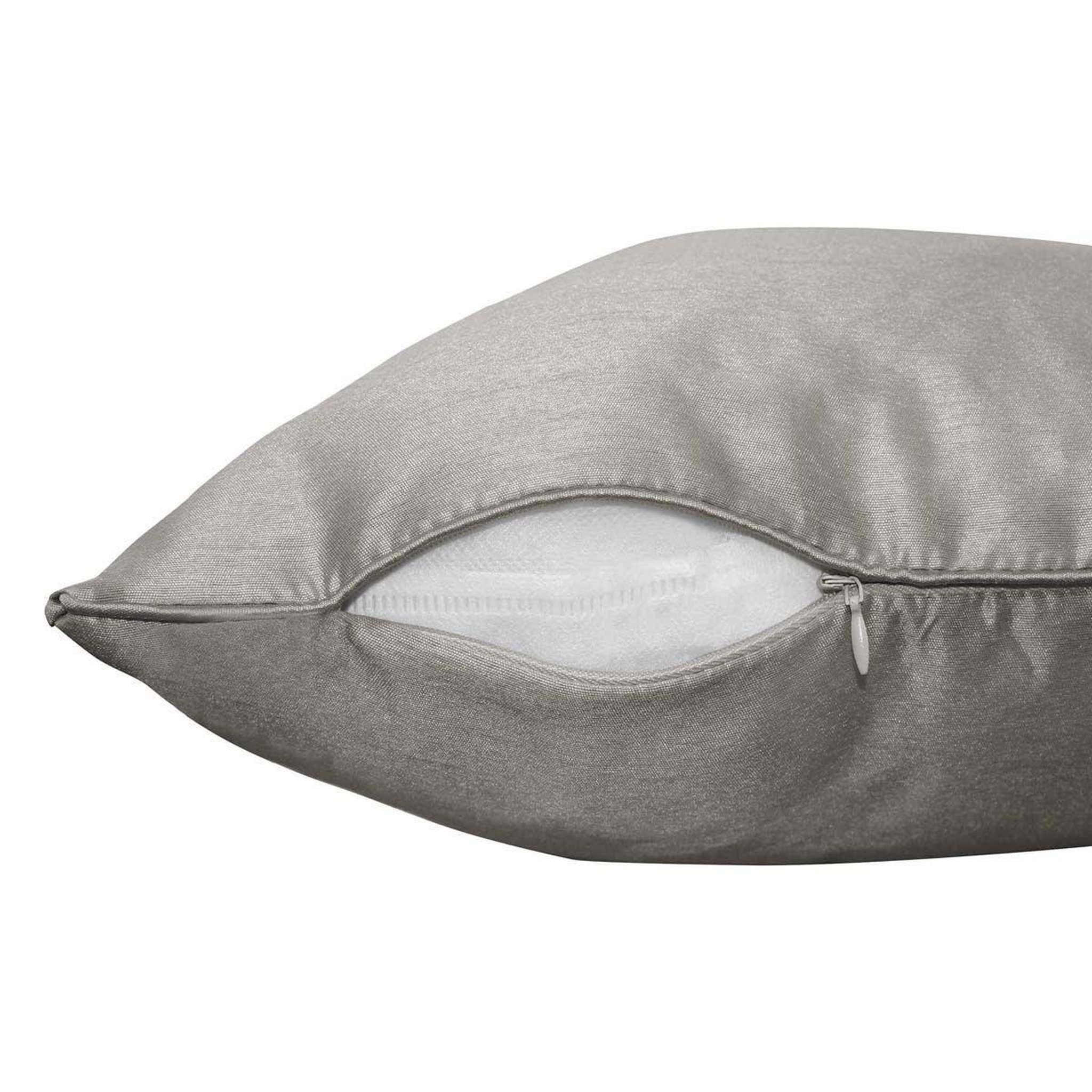 Voir la diapositive 2 : Douceur d'Intérieur Housse de coussin  shana  40x40cm gris perle