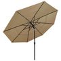 Voir la diapositive 2 : VIDAXL Parasol de jardin a 3 niveaux avec mat en aluminium taupe 3,5 m