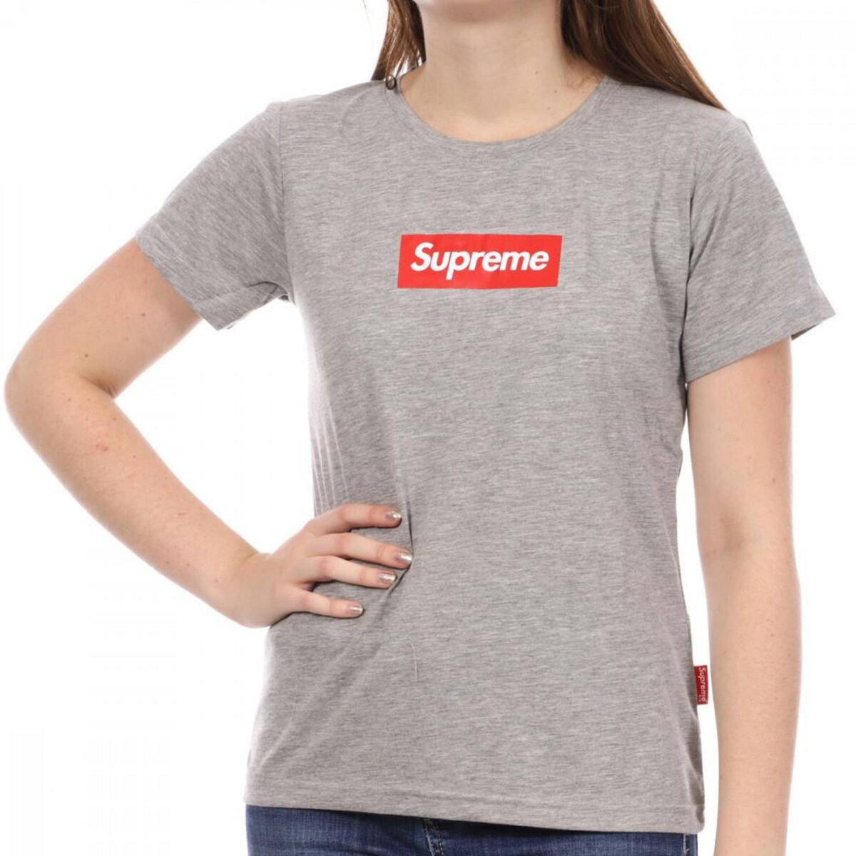 T shirt Gris Femme Supreme Grip Mary pas cher Auchan