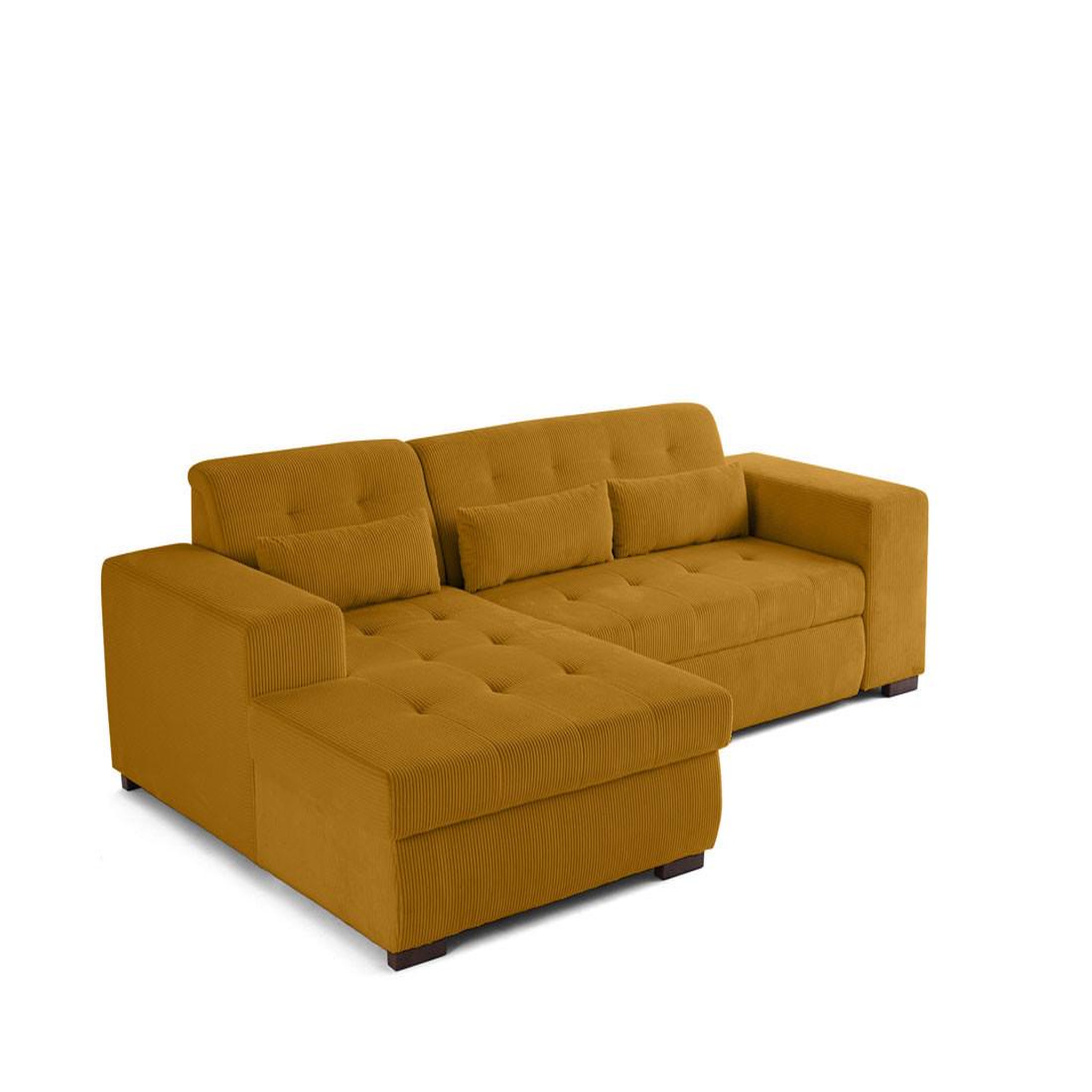 Voir la diapositive 2 : LISA DESIGN Vermont - canapé d'angle gauche - 4 places - convertible avec coffre - en velours côtelé