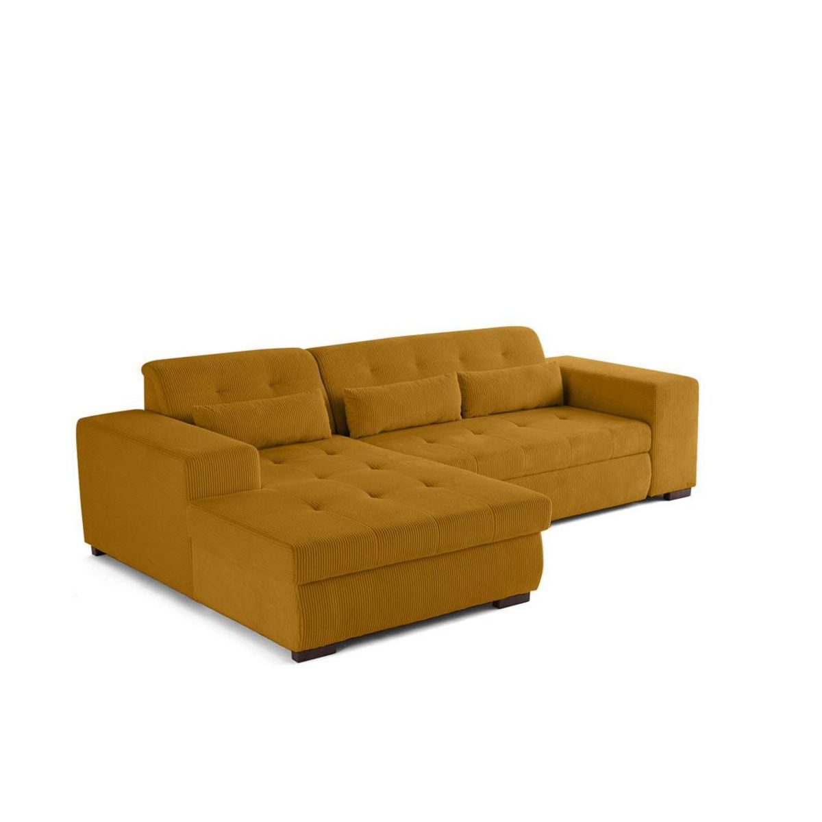 LISA DESIGN Vermont - canapé d'angle gauche - 4 places - convertible avec coffre - en velours côtelé