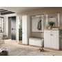 Voir la diapositive 4 : BEST MOBILIER Coventry - porte-manteau - blanc et bois - 80x114 cm