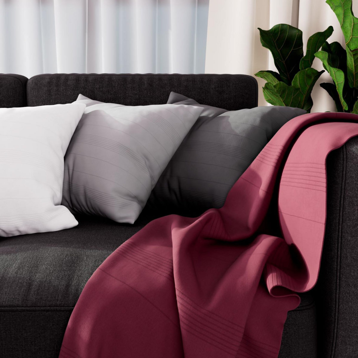 SOLEIL D'OCRE Jeté de lit, canapé, plaid ADELE par Soleil d'ocre