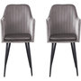 Voir la diapositive 1 : Habitat et Jardin Lot de 2 chaises  Velma  en velours avec accoudoirs - Gris