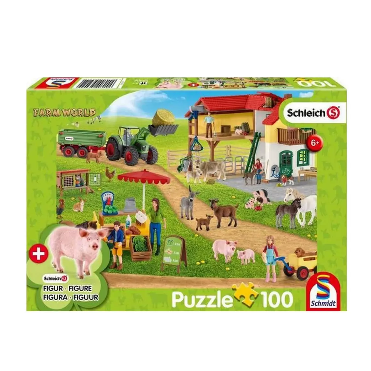 Schmidt Puzzle 100 pièces avec figurine : Ferme et magasin de la ferme